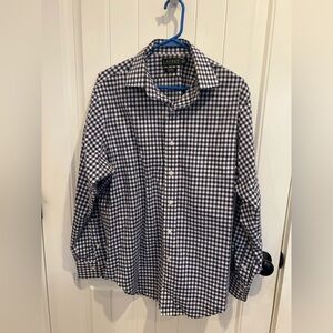 Ralph Lauren Navy and White Gingham Button-Down Shirt